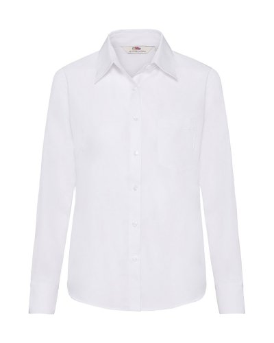 Camicia donna in popeline maniche lunghe Bianco