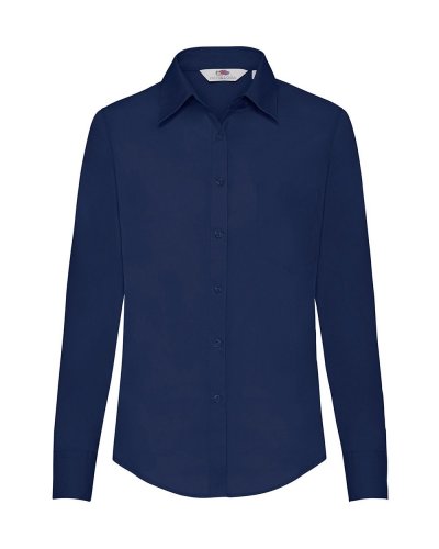 Camicia donna in popeline maniche lunghe Navy