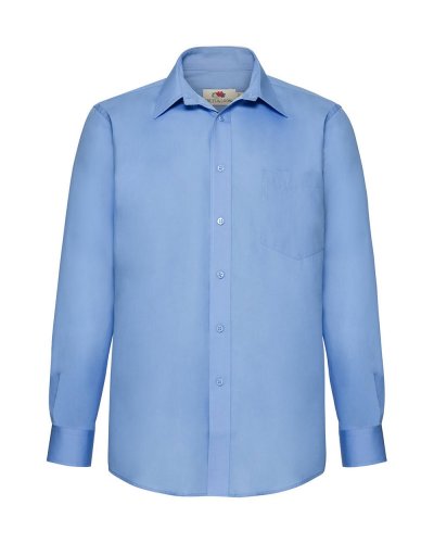 Camicia uomo in popeline maniche lunghe Mid blue