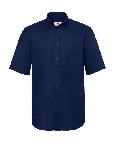 Camicia uomo Oxford maniche corte con tasca sul petto