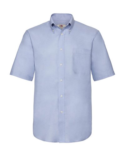 Camicia uomo Oxford maniche corte con tasca sul petto
