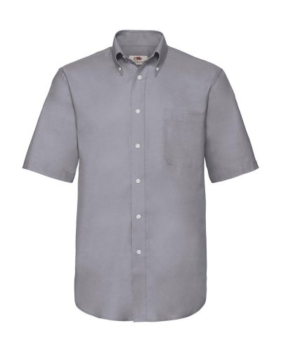 Camicia uomo Oxford maniche corte con tasca sul petto