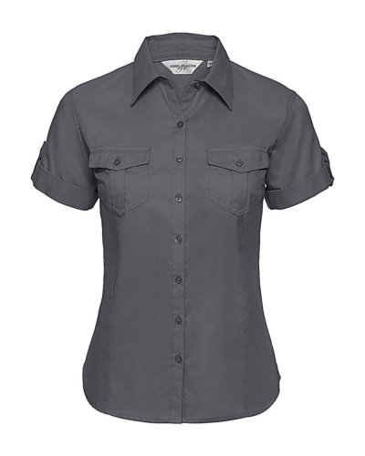 Camicia donna maniche corte con risvolto Zinc