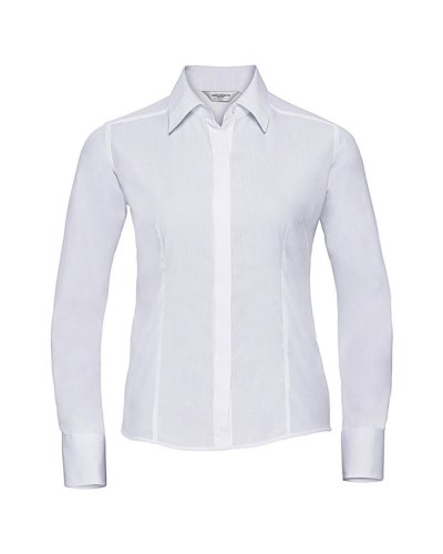 Camicia donna popeline maniche lunghe Bianco