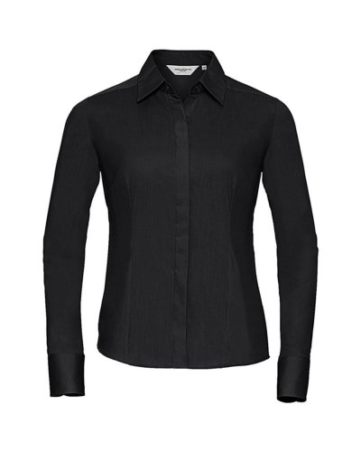 Camicia donna popeline maniche lunghe Nero