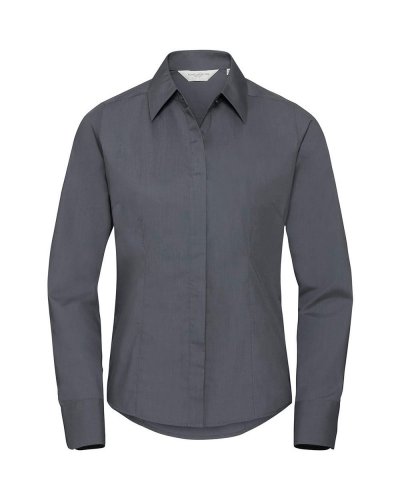 Camicia donna popeline maniche lunghe Convoy Grey