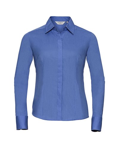 Camicia donna popeline maniche lunghe Oxford Blue