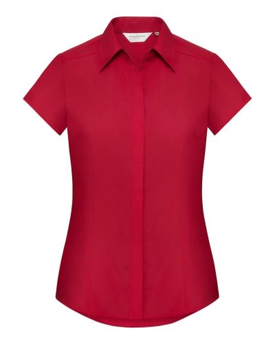 Camicia donna popeline maniche corte ad aletta Classic Red
