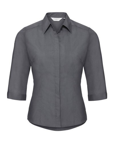 Camicia donna popeline maniche 3/4 Convoy Grey