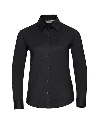 Camicia donna Oxford maniche lunghe Nero