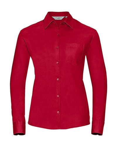 Camicia popeline puro cotone colletto classico maniche lunghe Classic Red