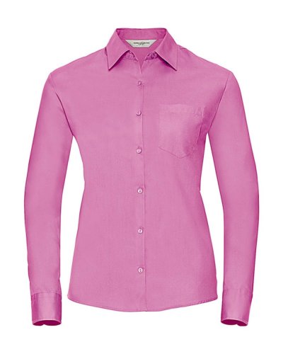 Camicia popeline puro cotone colletto classico maniche lunghe Bright Pink