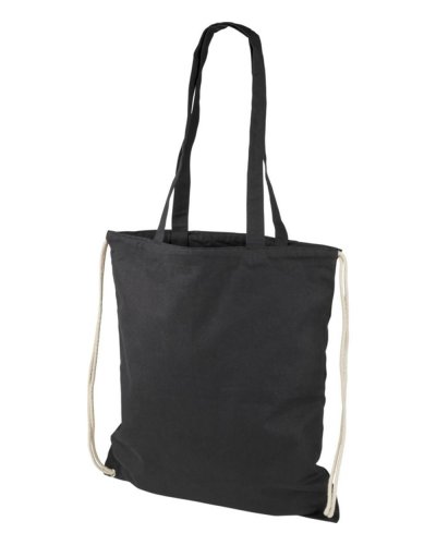 Sacca con coulisse in cotone Eliza Nero