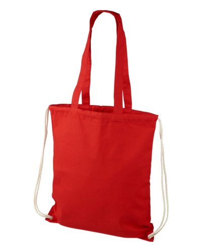 Sacca con coulisse in cotone Eliza Rosso