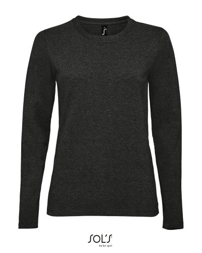 T-shirt donna Imperial maniche lunghe Antracite Melange