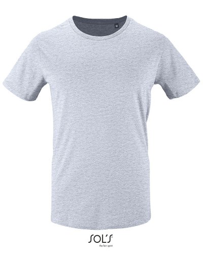 T-shirt uomo in cotone biologico Milo Men Celeste melange