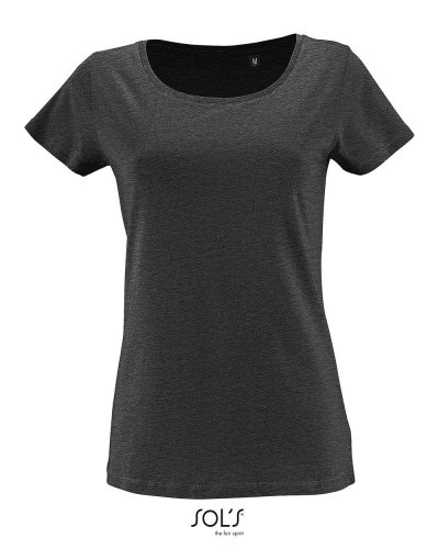 T-shirt in cotone biologico Milo Women Antracite Melange