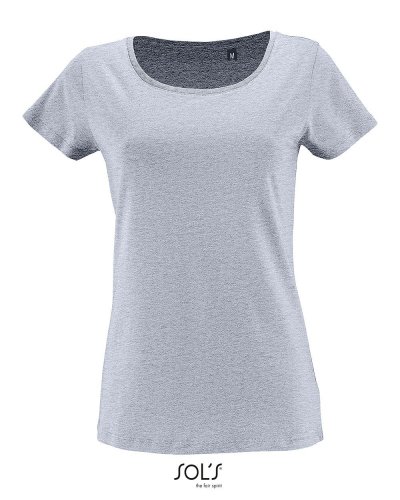 T-shirt in cotone biologico Milo Women Celeste melange