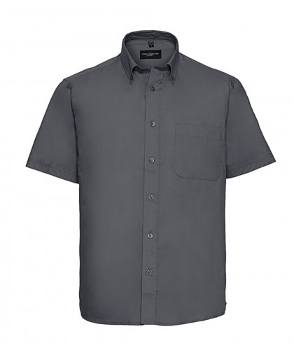 Camicia uomo Twill Classic maniche corte Zinc