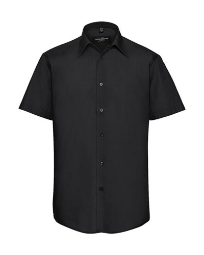 Camicia uomo popeline maniche corte Nero