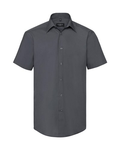 Camicia uomo popeline maniche corte Convoy Grey