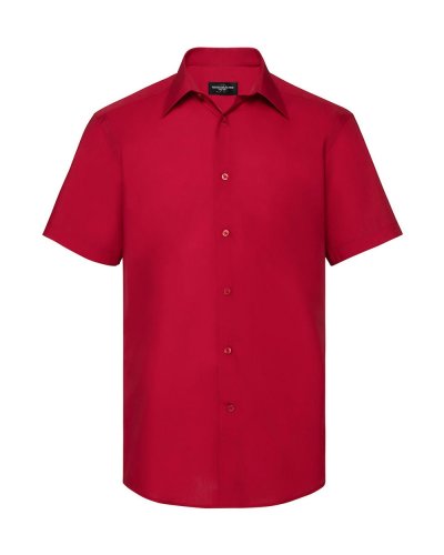 Camicia uomo popeline maniche corte Classic Red