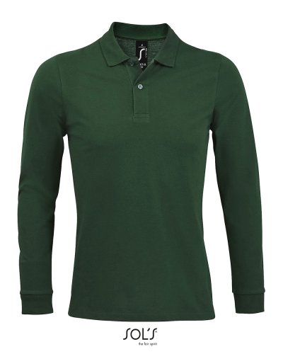 Polo Perfect men maniche lunghe Verde Bottiglia