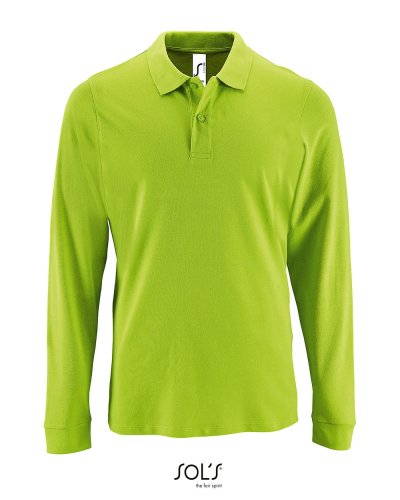 Polo Perfect men maniche lunghe Verde Mela