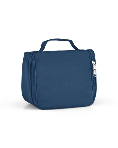 Beauty case con tasche interne e gancio Blu
