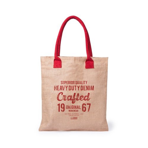 Kalkut Borsa Juta Colorata 38x41cm Manici Cotone, Resistente 9kg