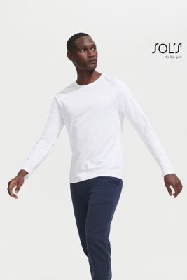 Camiseta deportiva de manga larga para hombre, poliéster, regular