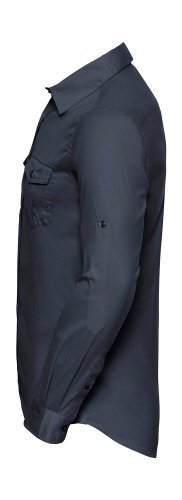 Camisa de hombre de algodón twill Modern Fit de manga larga con vuelta