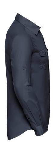 Camisa de hombre de algodón twill Modern Fit de manga larga con vuelta