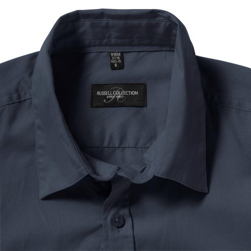 Camisa de hombre de algodón twill Modern Fit de manga larga con vuelta