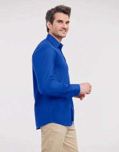 Chemise Oxford homme Tailored Fit blanche, col rigide, Malfini