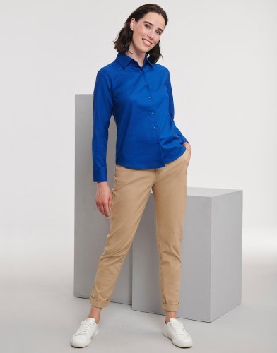 Camicia Oxford Donna Manica Lunga Classic Fit 130g