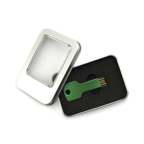 Fixing USB 16GB chiave alluminio lucido argento in scatola regalo