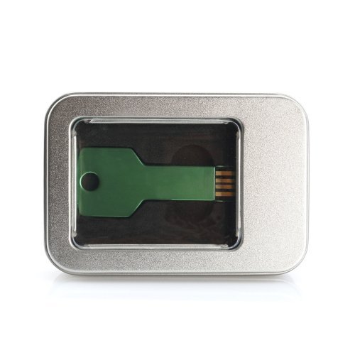 Fixing USB 16GB chiave alluminio lucido argento in scatola regalo