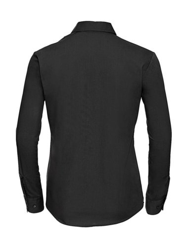 Chemise en popeline de coton classique ajustée à manches longues