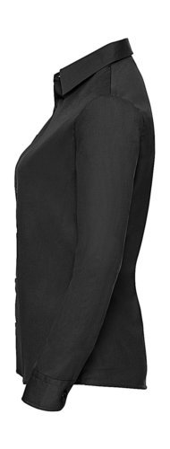 Chemise en popeline de coton classique ajustée à manches longues