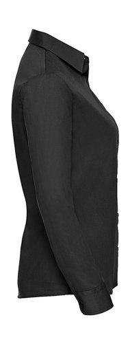 Chemise en popeline de coton classique ajustée à manches longues