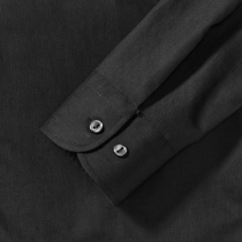 Chemise en popeline de coton classique ajustée à manches longues