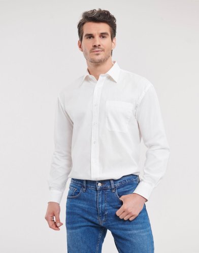 Camicia classica uomo cotone Popeline maniche lunghe