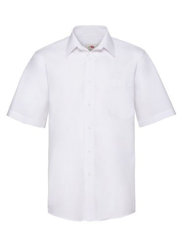 Camicia uomo  popeline bianca maniche corte Classic Fit