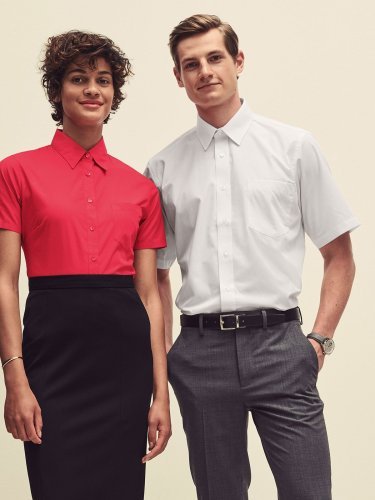 Camicia uomo  popeline bianca maniche corte Classic Fit