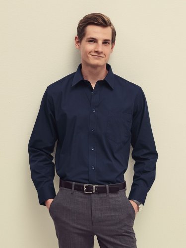 Camicia Uomo  Popeline Manica Lunga Cotone Poliestere