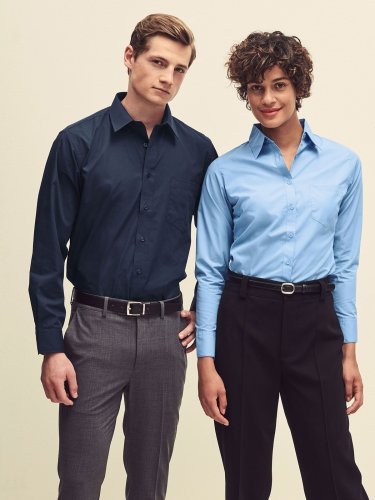 Camicia Uomo  Popeline Manica Lunga Cotone Poliestere