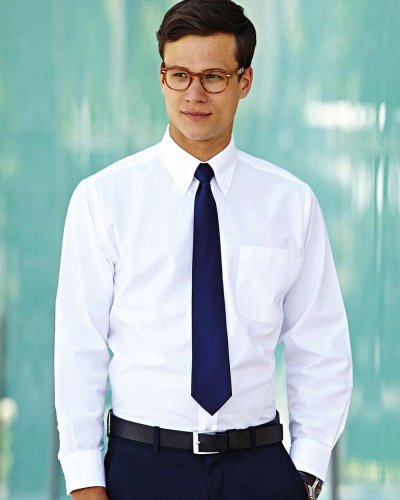 Camicia uomo Oxford maniche lunghe tasca sul petto