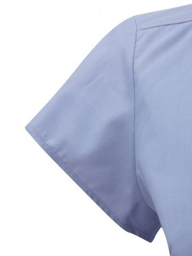 Camicia donna popeline maniche corte ad aletta