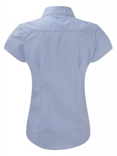 Camicia donna popeline maniche corte ad aletta